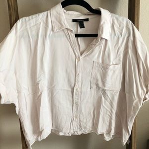 F21 cropped button up top